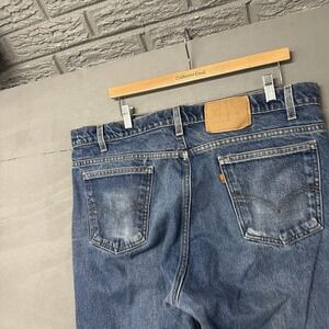 Vtg 90's Levi's 505 Jeans Men's 38x32 Blue Straight Leg Regular Fit Orange Tab